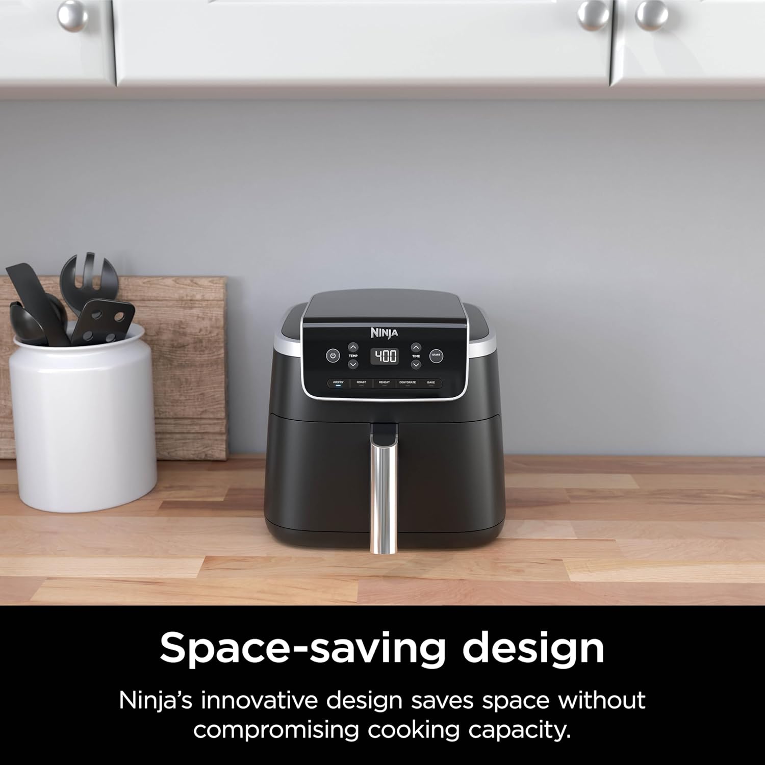 Ninja Air Fryer Pro 4-in-1 with 5 QT Capacity, Air Fry, Roast, Reheat, Dehydrate, Air Crisp Technology with 400F for hot, 120 Volts, Nonstick Basket & Crisper Plate, Grey, AF141 wourant