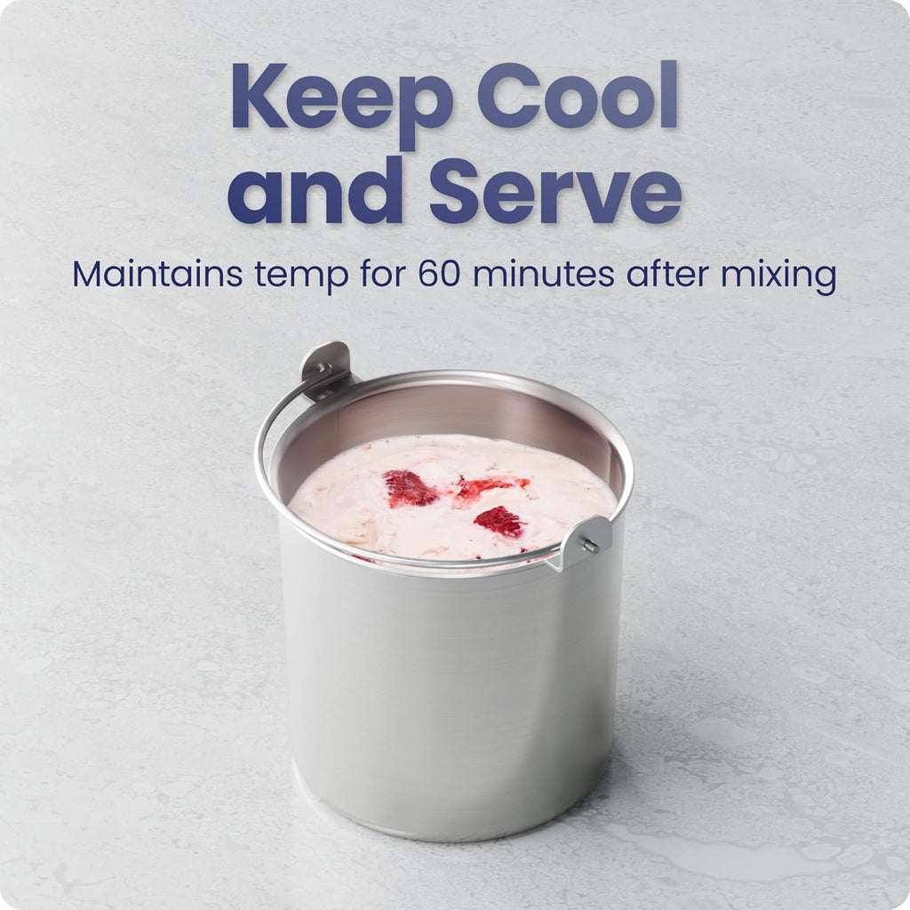 Iceman by Chefman Ice Cream Maker, No Pre-Freezing with Built-In Compressor, Makes Ice Cream, Froyo, Sorbet, Sherbet, Italian Ice, Frozen Yogurt, Digital Display w/ 3 Presets, 2 Pint Inserts Included woonhhop