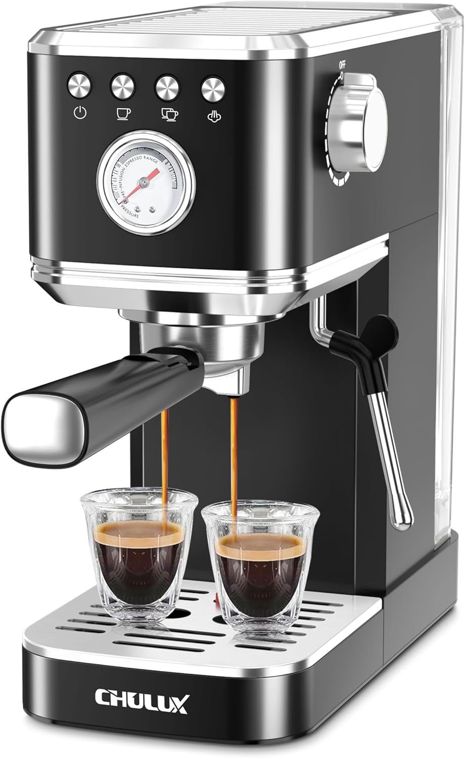 CHULUX Slim Espresso Machine with Milk Frother, 20 Bar Professional Italian Pump Espresso Coffee Machine wourant