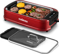 Indoor Grill, CUSIMAX Smokeless Grill Indoor, 1500W Electric Grill Griddle Korean BBQ with LED Smart Display & Tempered Glass Lid, Non-stick Removable Grill Plate & Griddle Plate, Black woonhhop
