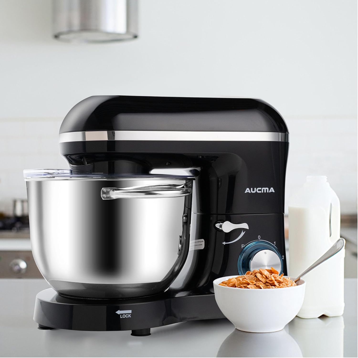 Aucma Stand Mixer,6.5-QT 660W 6-Speed Tilt-Head Food Mixer, Kitchen Electric Mixer with Dough Hook wourant