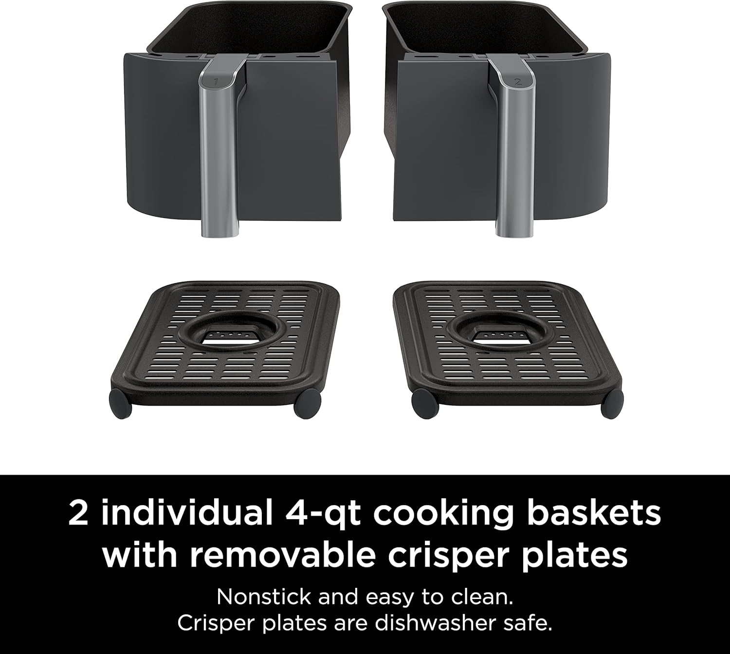 Ninja Foodi 10QT 6-in-1 DualZone Smart XL Air Fryer, 2 Independent 5QT Baskets, Smart Cook Thermometer, Match Cook, Smart Finish, Air Fry, Roast, Bake, Dehydrate, Reheat, Grey, DZ550 wourant