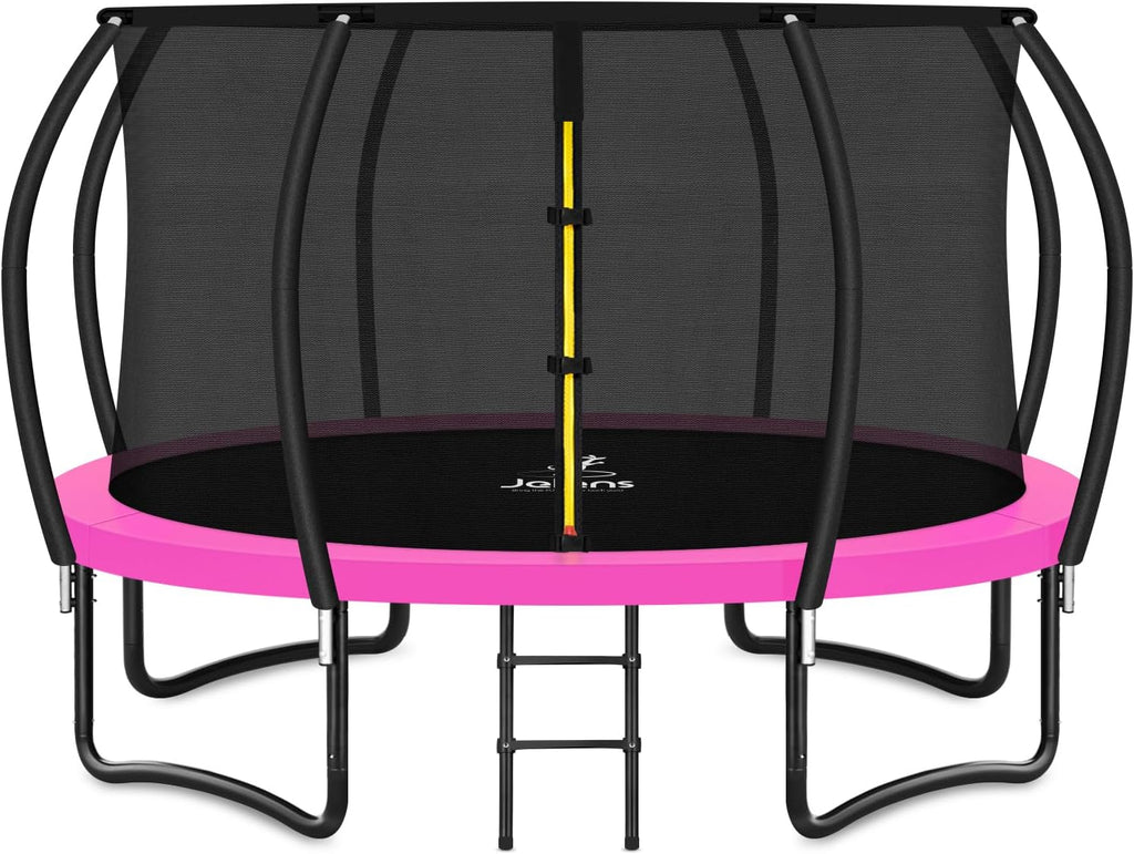 Trampoline 8FT 10FT 12FT 14FT 16FT, Recreational Trampolines with Enclosure Net and Ladder, Outdoor Anti-Rust Trampolines for Kids and Adults, ASTM Approved wourant
