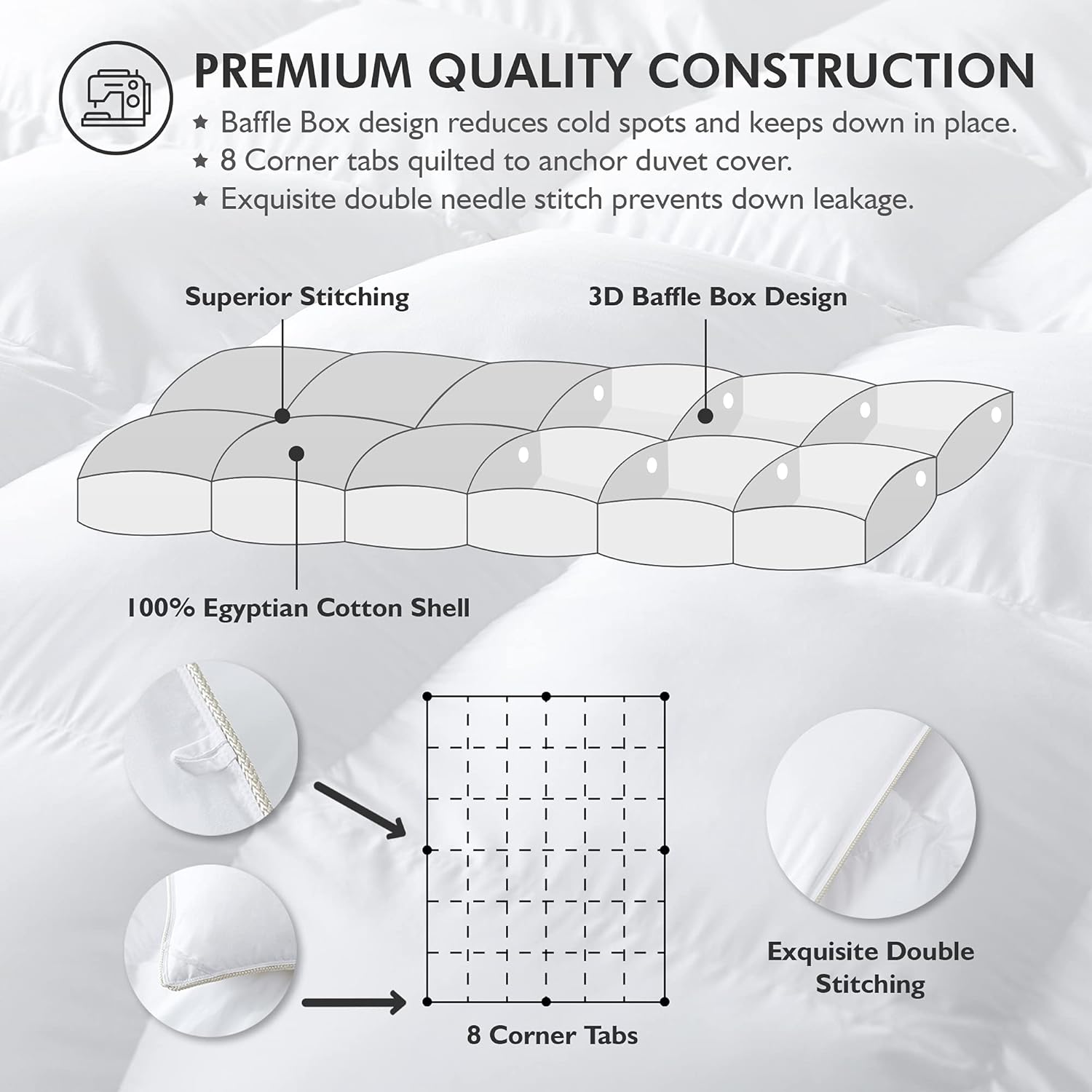 Baffle Box Design Comforter Duvet wourant