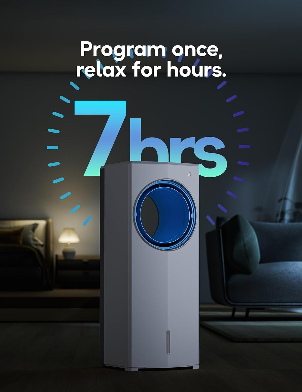 Windowless Portable Air Conditioner, 26.3" Small Evaporative Air Cooler for Room No Window, 3-Speed Settings, 4 Modes, 7H Timer, Remote Control, 4 Ice Packs, Quiet AC Unit for Bedroom wourant