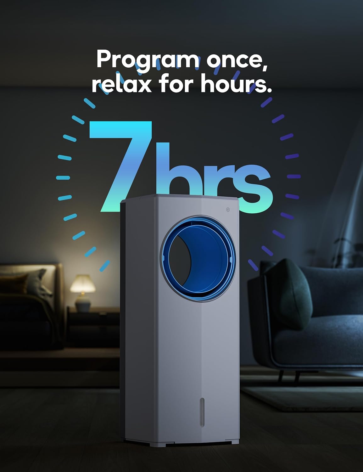 Windowless Portable Air Conditioner, 26.3" Small Evaporative Air Cooler for Room No Window, 3-Speed Settings, 4 Modes, 7H Timer, Remote Control, 4 Ice Packs, Quiet AC Unit for Bedroom wourant