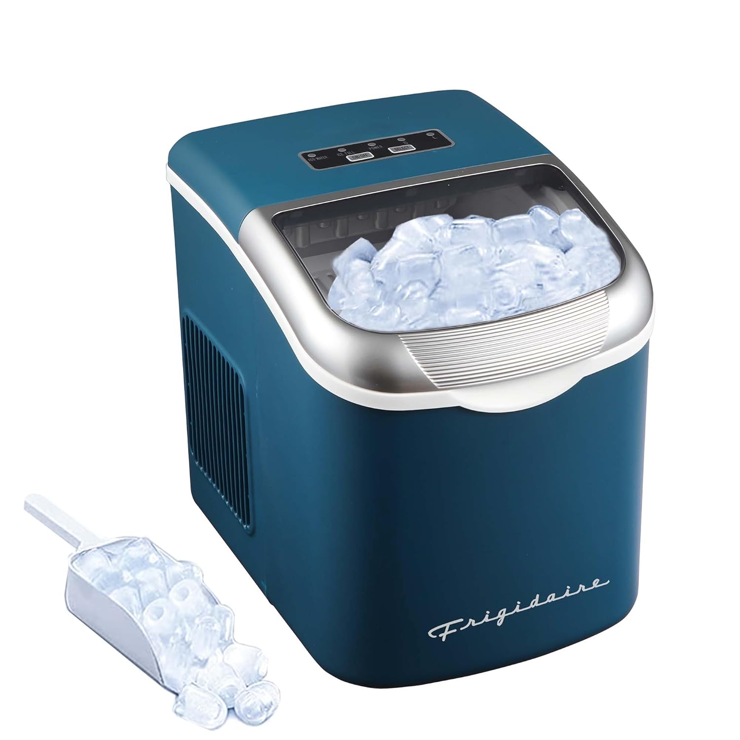 FRIGIDAIRE Retro Compact Ice Maker Machine, Bullet Ice, 26 lb per Day (BlackRoseGold) woonhhop