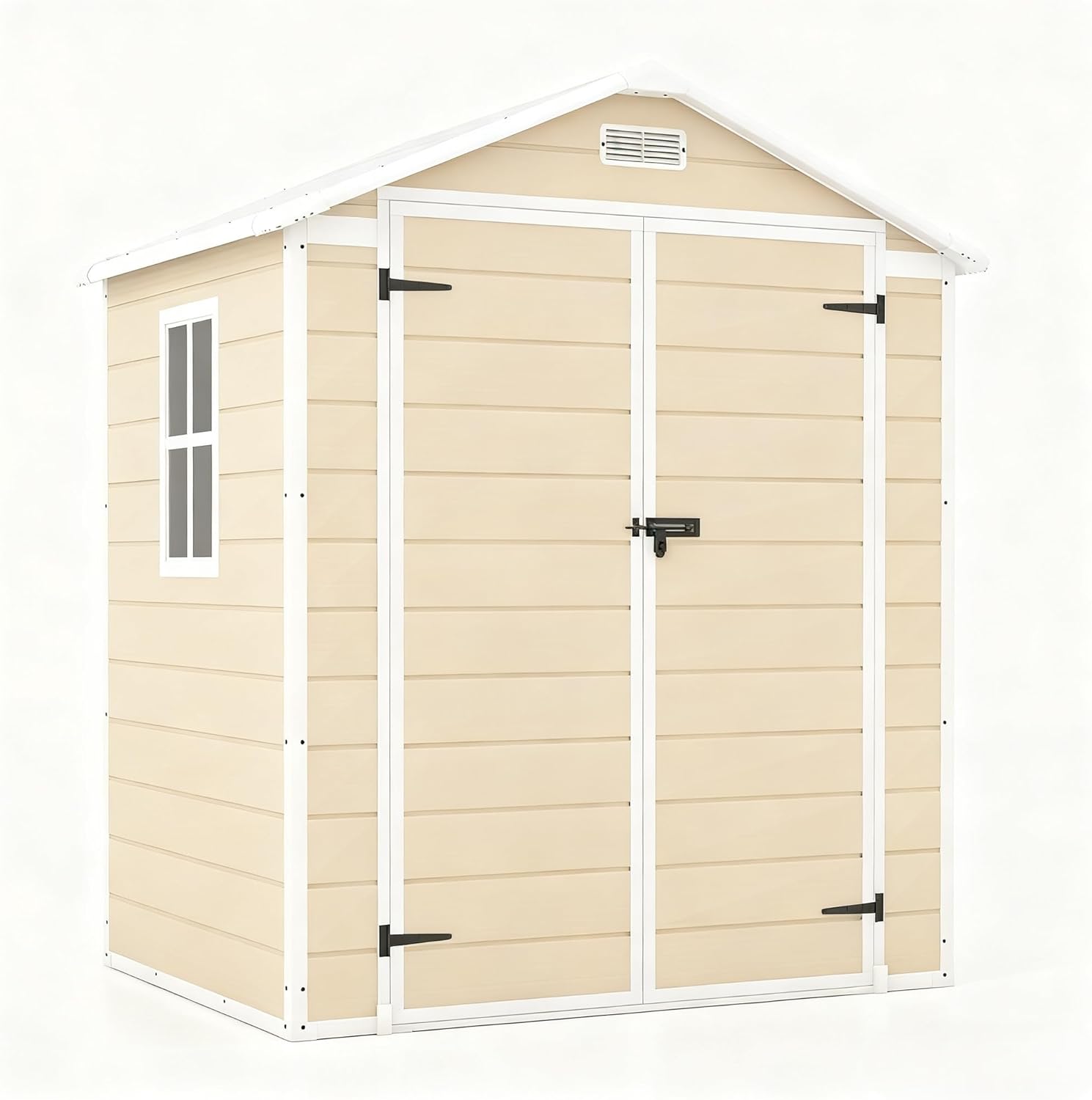 Patiowell 6x4 FT Plastic Outdoor Storage Shed with Floor, Resin Outdoor Storage Shed wourant