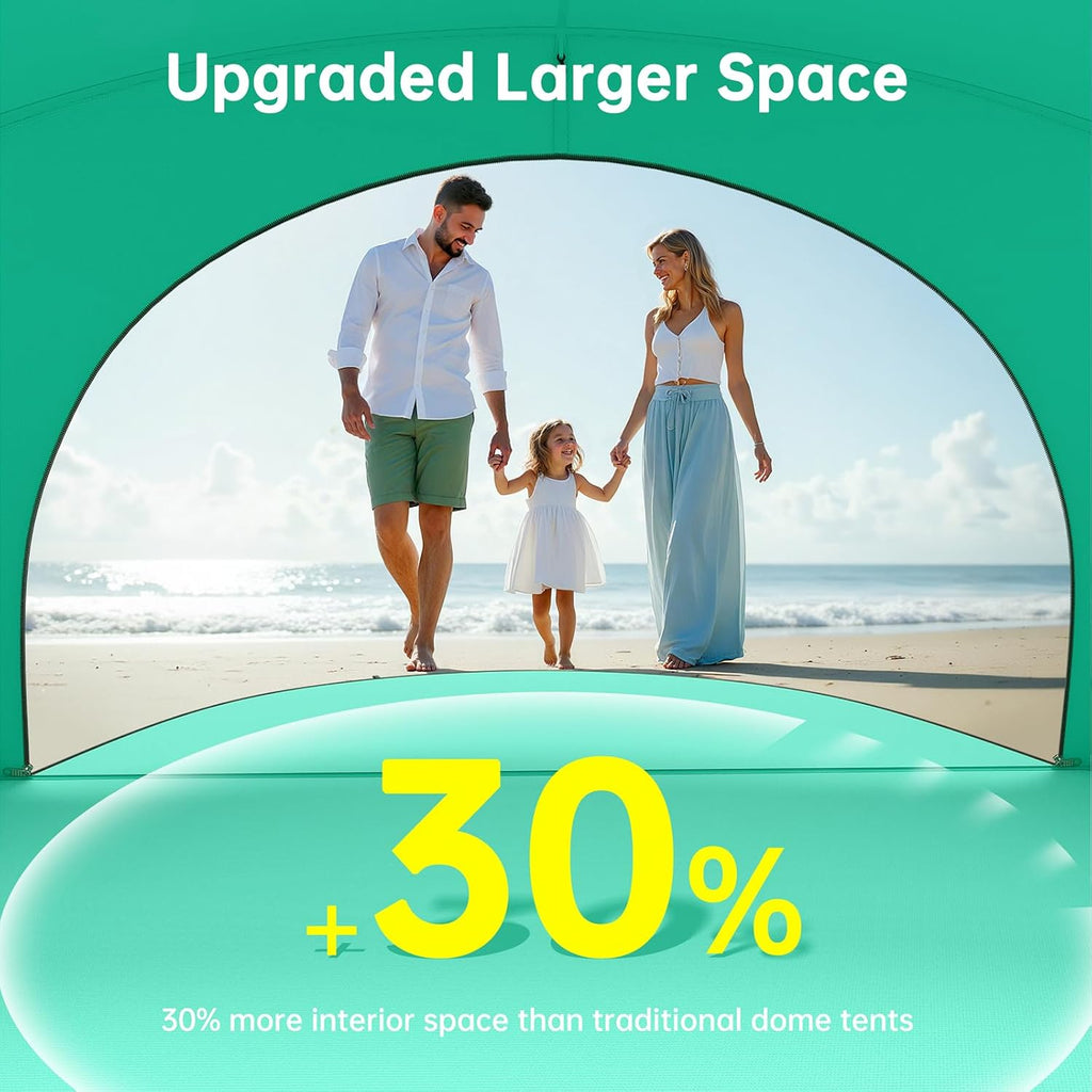 Beach Tent Sun Shelter, Beach Shade Tent with UPF50+ UV Protection, Beach Sun Shelter, Beach Shade with 2 Zippered Doors, Portable Beach Tent for Beach Camping Fishing wourant