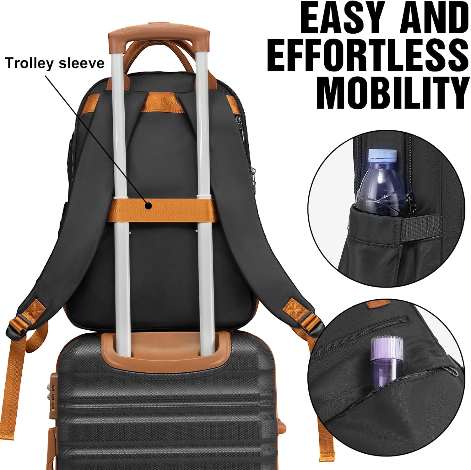 LONG VACATION 6 Piece Luggage Set Carry on Suitcase with ABS+PC hardshell, Spinner Wheels & YKK Zipper TSA Lock wourant