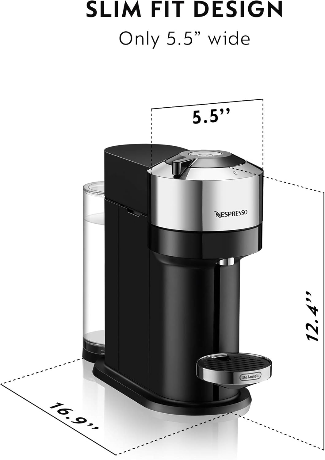 Nespresso Vertuo Next Coffee and Espresso Maker by De'Longhi, White wourant