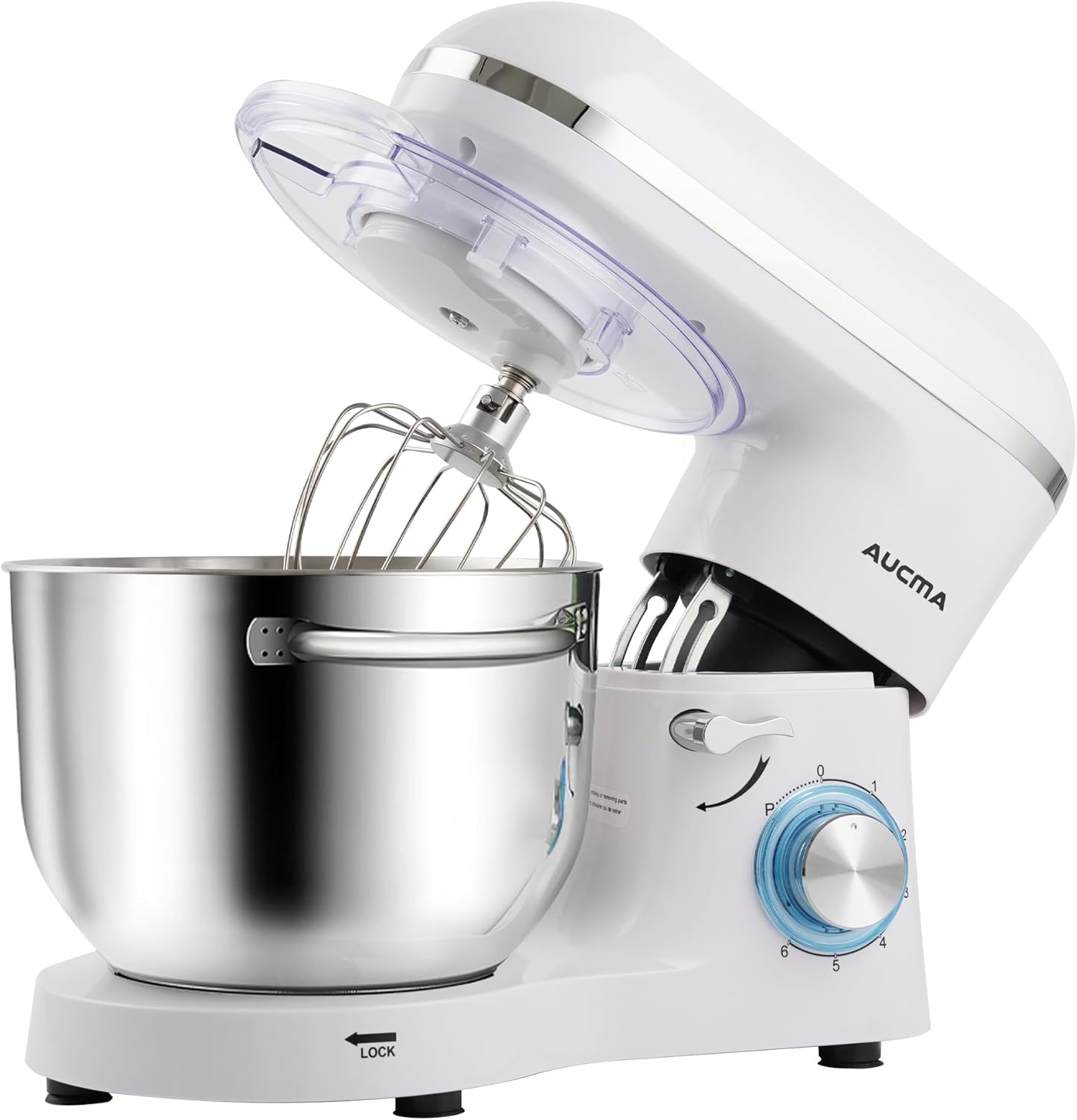 Aucma Stand Mixer,6.5-QT 660W 6-Speed Tilt-Head Food Mixer, Kitchen Electric Mixer with Dough Hook wourant