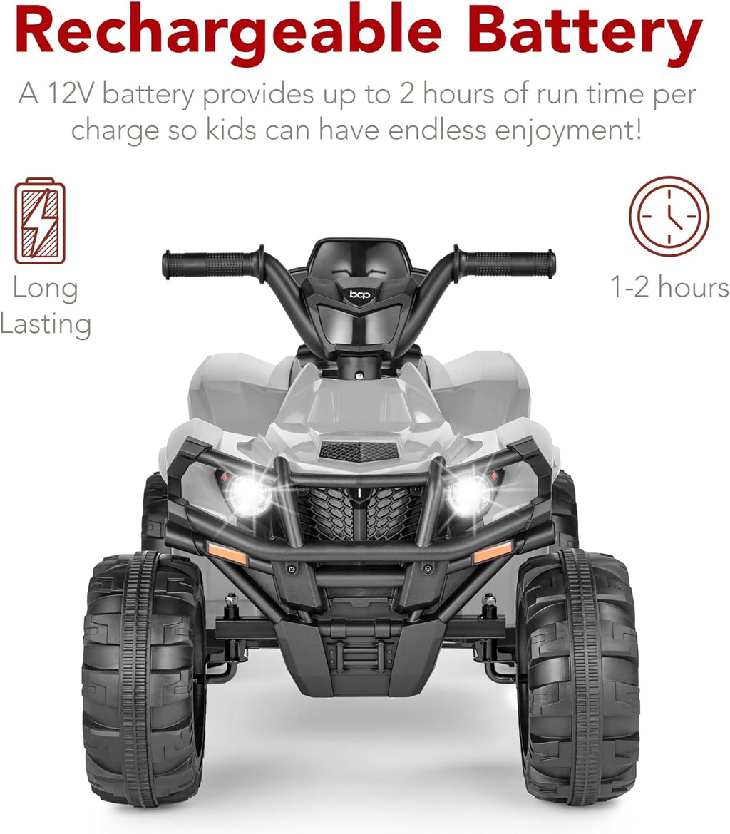 Best Choice Products 12V Kids Ride-On Electric ATV, 4-Wheeler Quad Car Toy w/Bluetooth Audio, 2.4mph Max Speed, Treaded Tires, LED Headlights, Radio wourant
