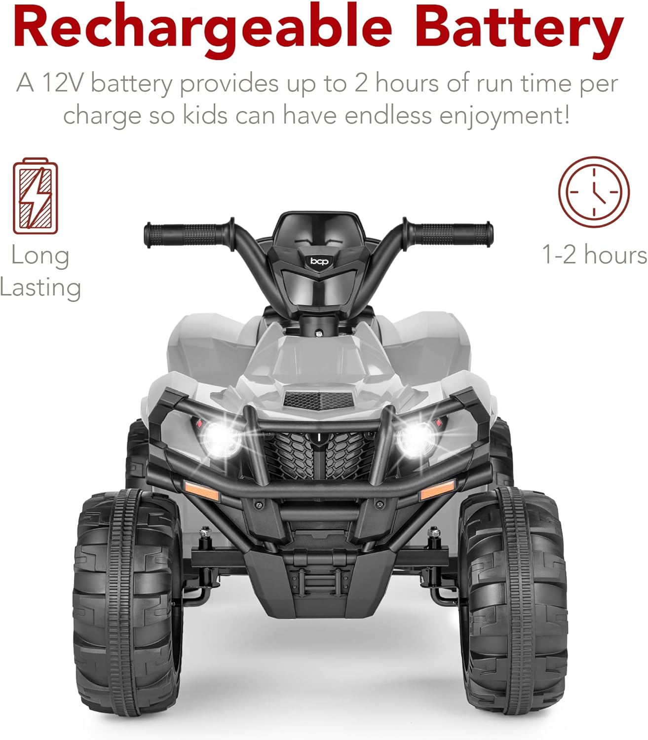 Best Choice Products 12V Kids Ride-On Electric ATV, 4-Wheeler Quad Car Toy w/Bluetooth Audio, 2.4mph Max Speed, Treaded Tires, LED Headlights, Radio wourant