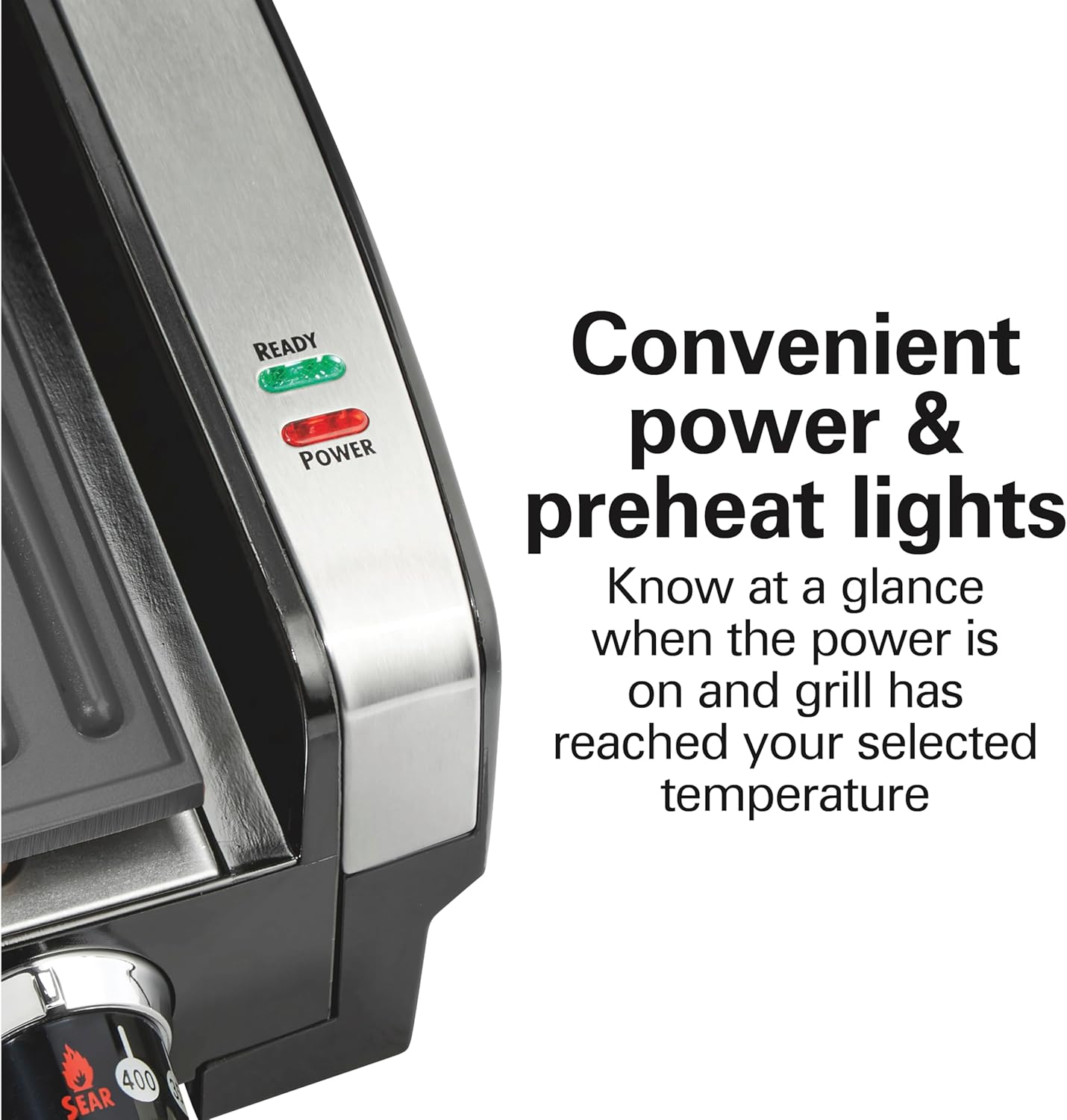 Electric Indoor Searing Grill with Viewing Window & Adjustable Temperature Control to 450F, 118 sq. in. Surface Serves 6, PFAS-Free Removable Nonstick Grate, Stainless Steel wourant