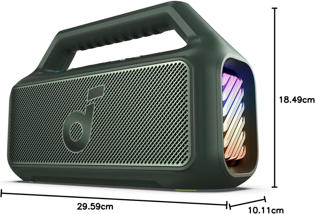 Outdoor Speaker, 80W, Subwoofer, BassUp 2.0, 24H Playtime, IPX7 Waterproof, Floatable, RGB Lights, USB-C, Custom EQ, Bluetooth 5.3, Portable for Camping, Beach, and Backyard wourant