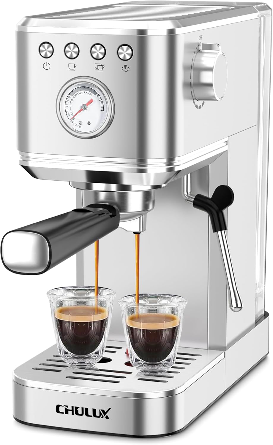 CHULUX Slim Espresso Machine with Milk Frother, 20 Bar Professional Italian Pump Espresso Coffee Machine wourant