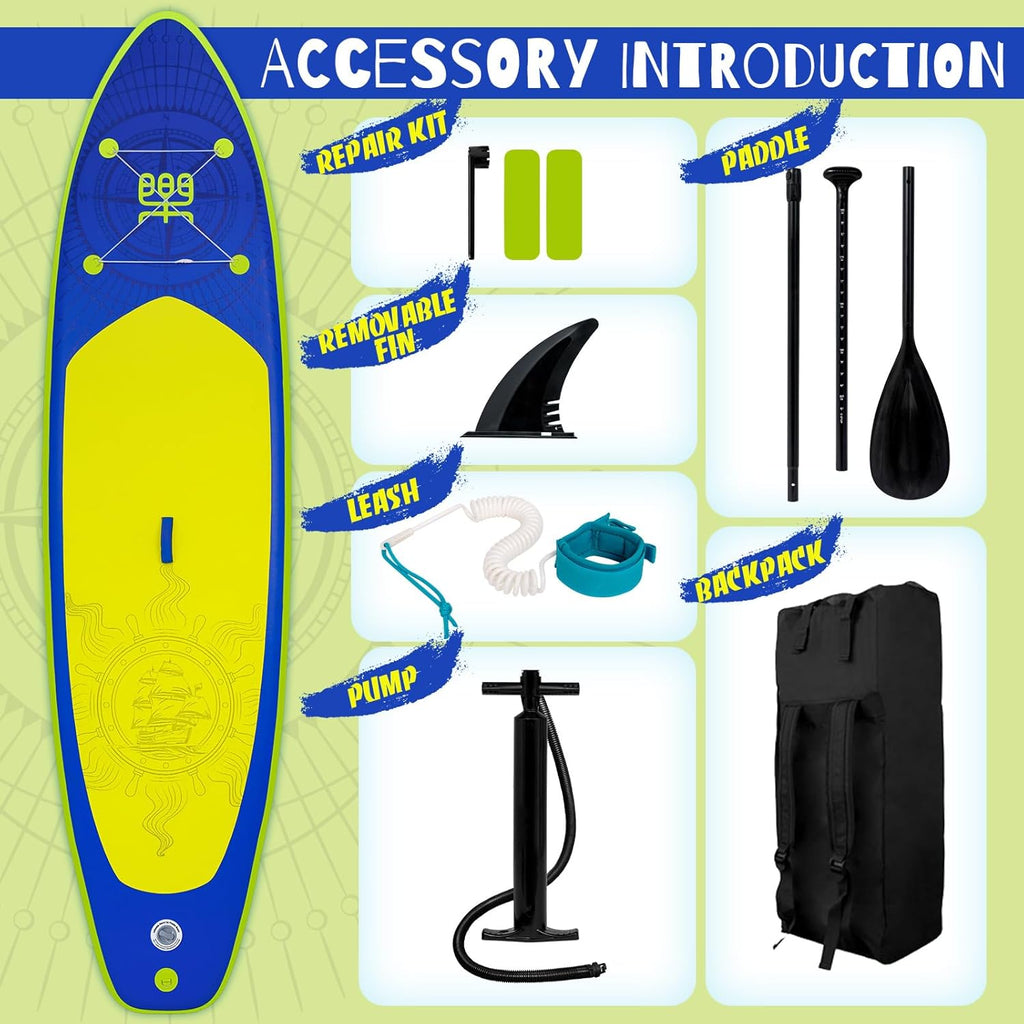 FunWater Inflatable Stand Up Paddle Board with Premium SUP Paddle Accessories, Non-Slip EVA Deck, 11'/10'6' Paddle wourant