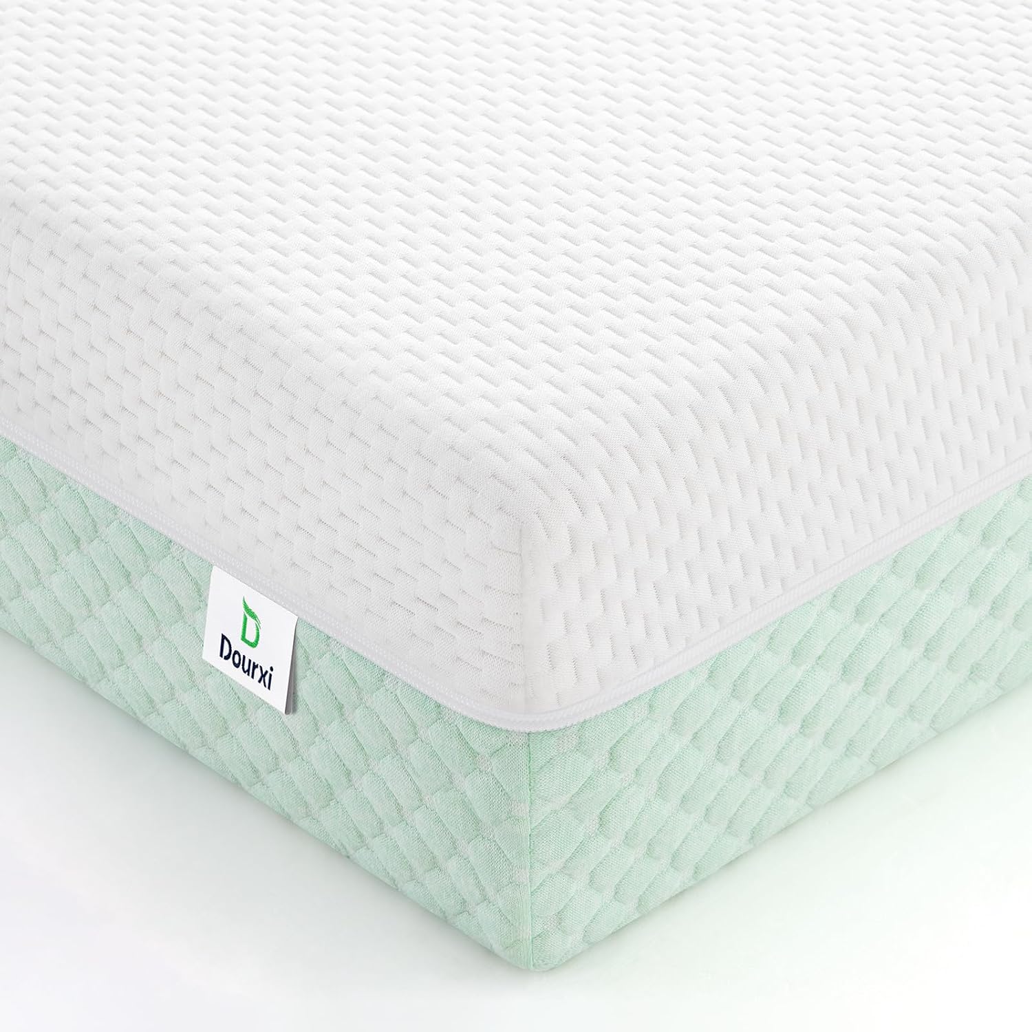 Crib Mattress, Dual Sided Comfort Memory Foam Toddler Bed Mattress, Triple-Layer Breathable Premium Baby Mattress for Infant and Toddler w/Removable Outer Cover - White&Grey woonhhop
