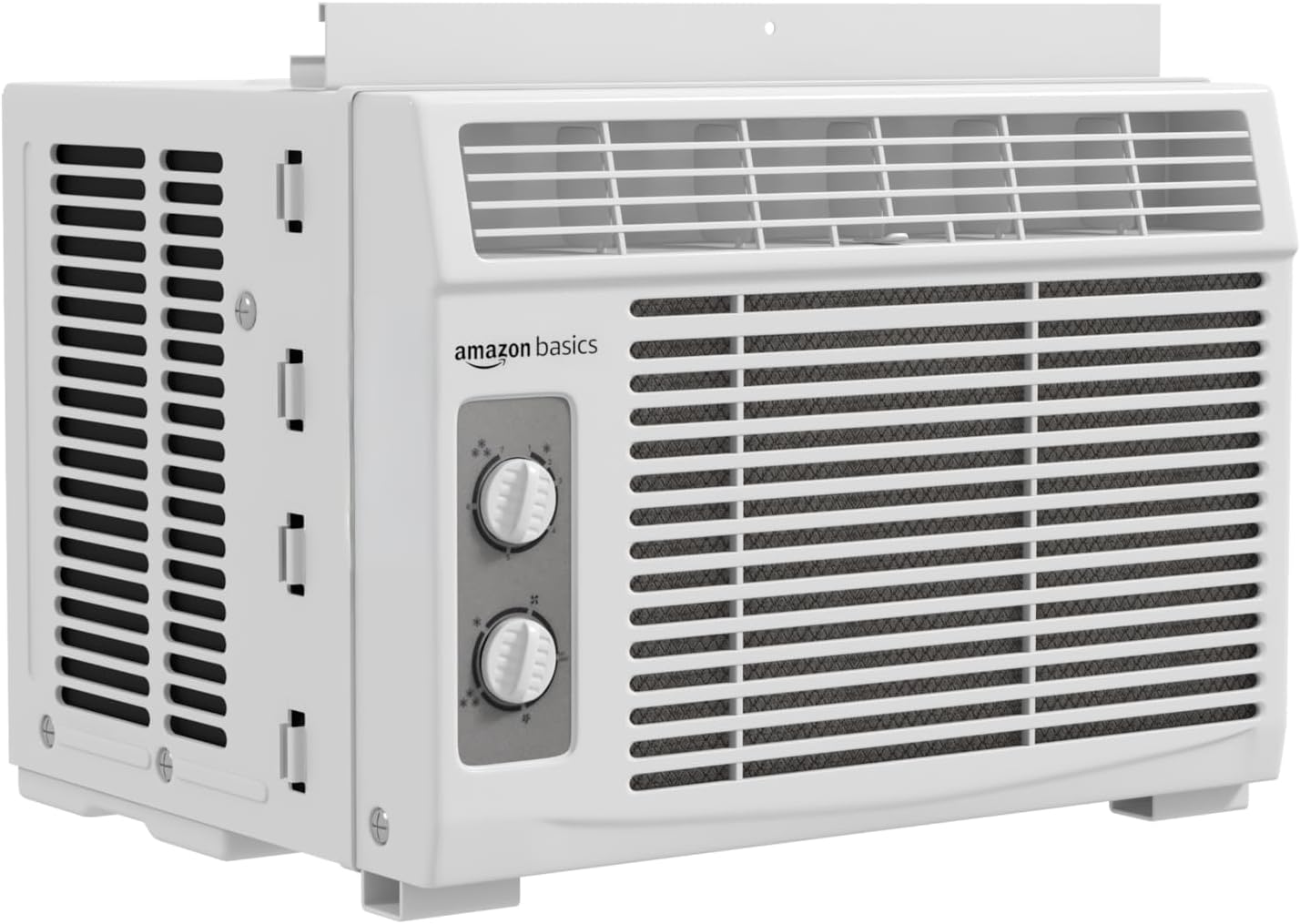 Amazon Basics 5000-BTU Window Air Conditioner with Quiet Operation, Up to 150 Sqf, Cool and Fan Functions, Washable Filter, Adjustable Window Kit, Intuitive Mechanical Controls, for Small Room, White woonhhop