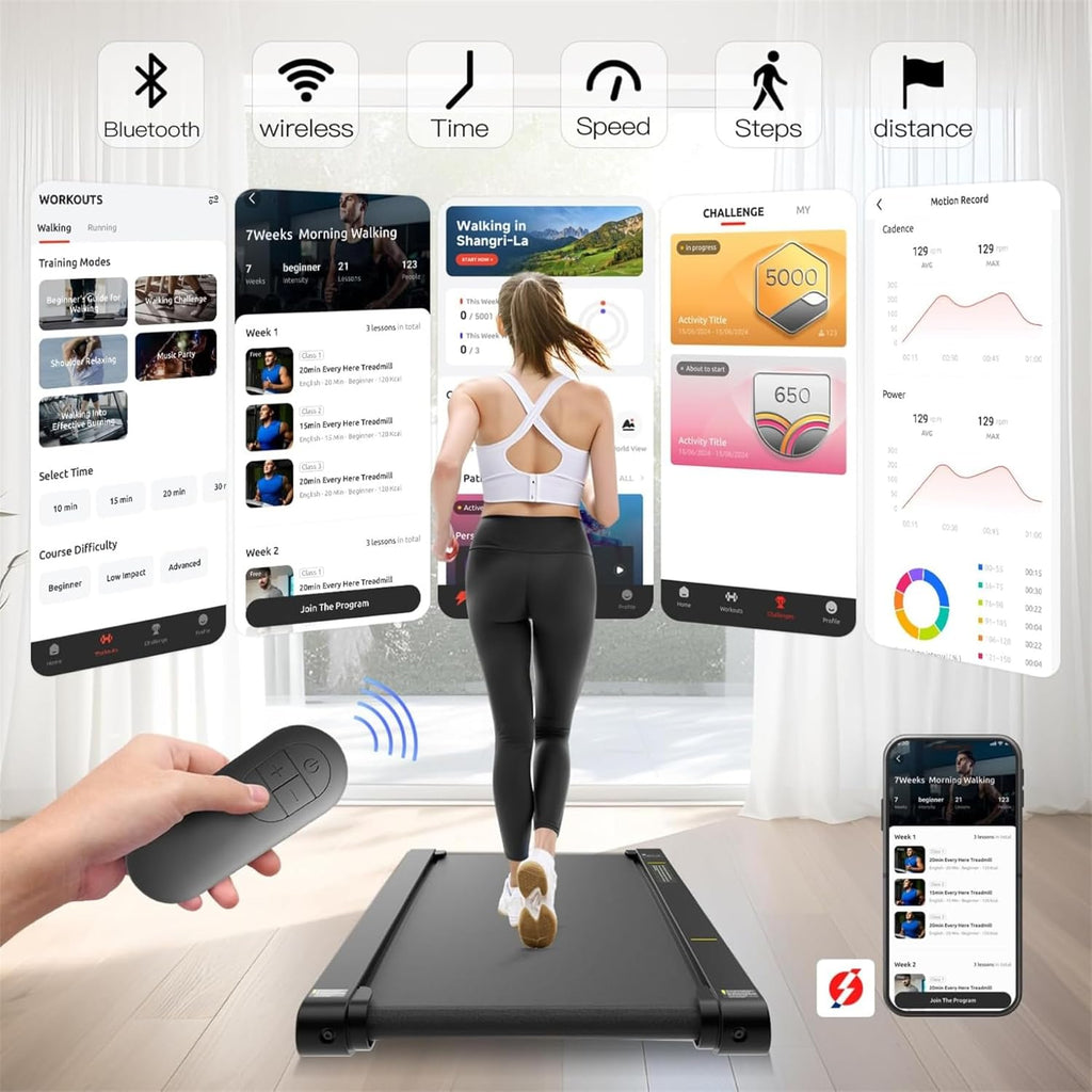 Sperax Walking Vibration Pad with APP, 3 in 1 Under Desk Treadmill, 2.5HP Low Noise Walking Treadmill Pad with Remote Control,Portable Treadmills for Home Office wourant