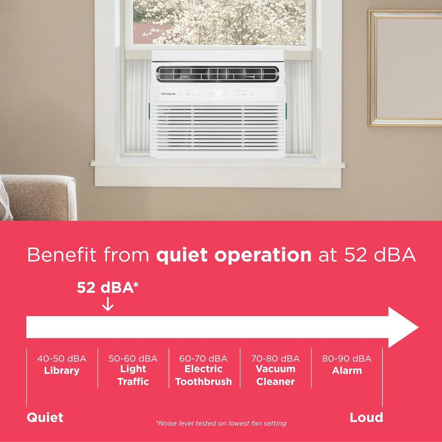 Frigidaire 5,000 BTU Window Air Conditioner with Remote Control, Cools Up to 150 Sq. Ft., Quiet Operation, Eco Mode, 3 Fan Speeds, Auto Restart, White wourant
