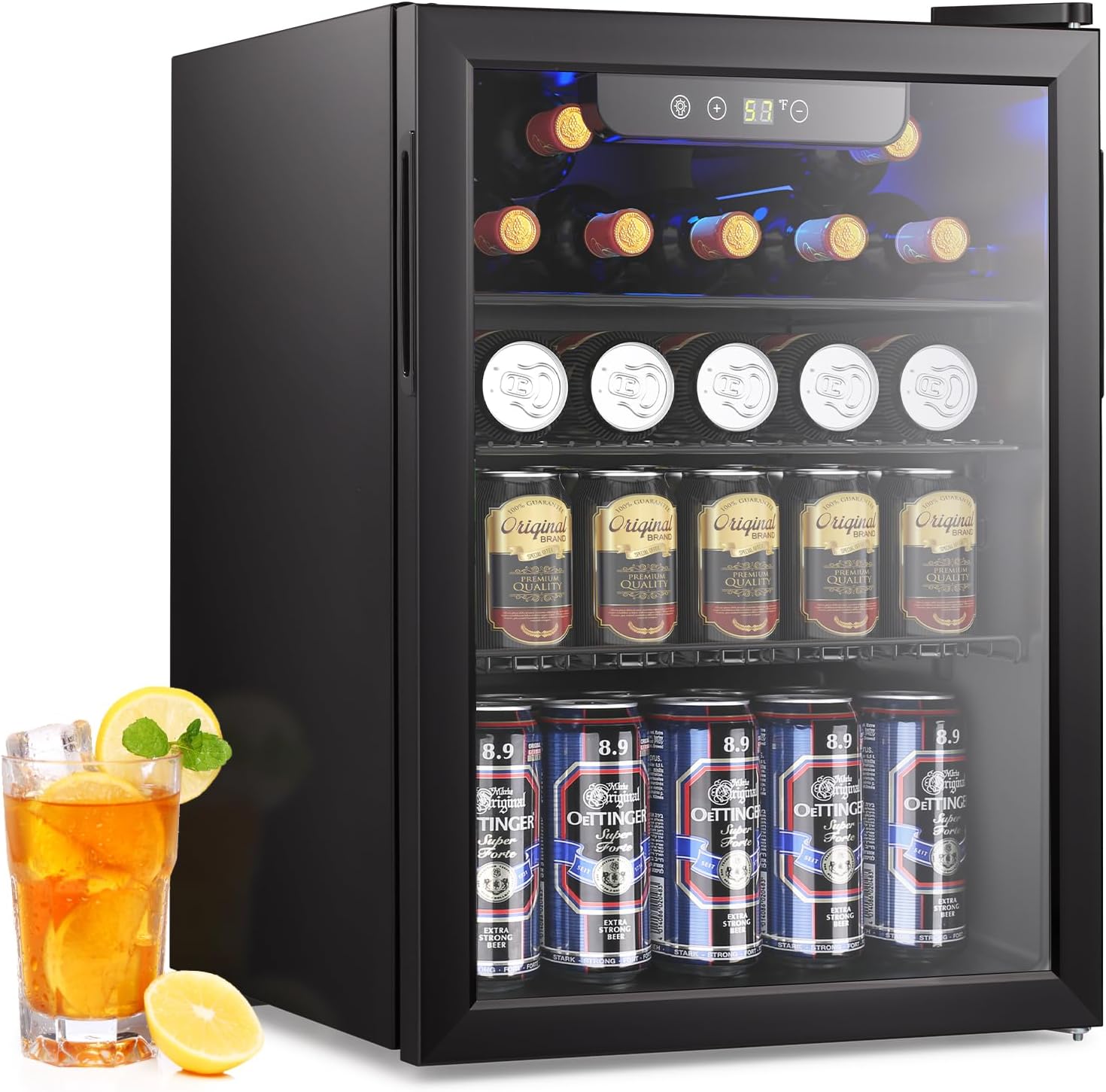 Electactic Mini Fridge 130 Can Beverage Refrigerator Cooler 3.2 Cu.Ft Drink Fridge wourant