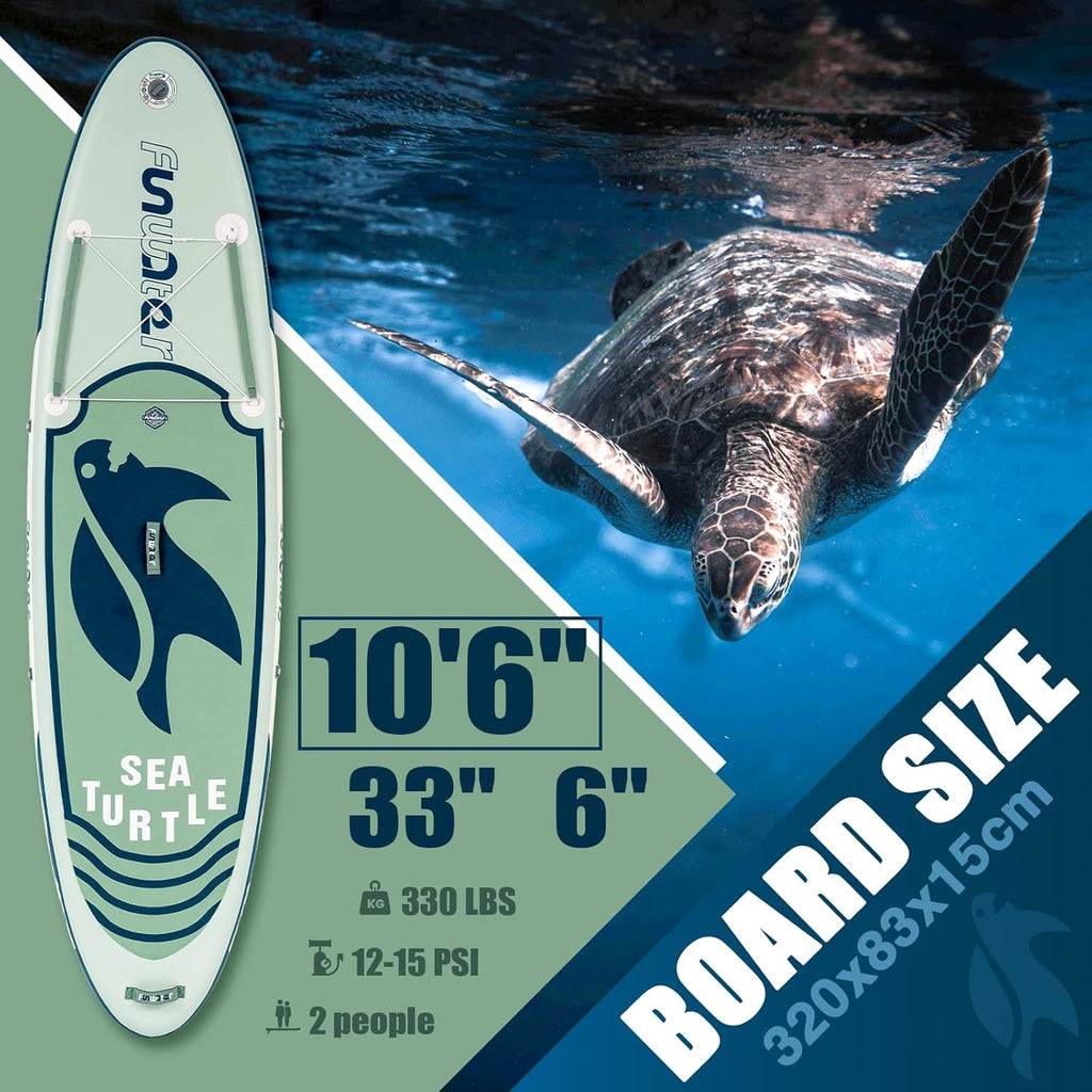 FunWater Inflatable Stand Up Paddle Board with Premium SUP Paddle Accessories, Non-Slip EVA Deck, 11'/10'6' Paddle wourant