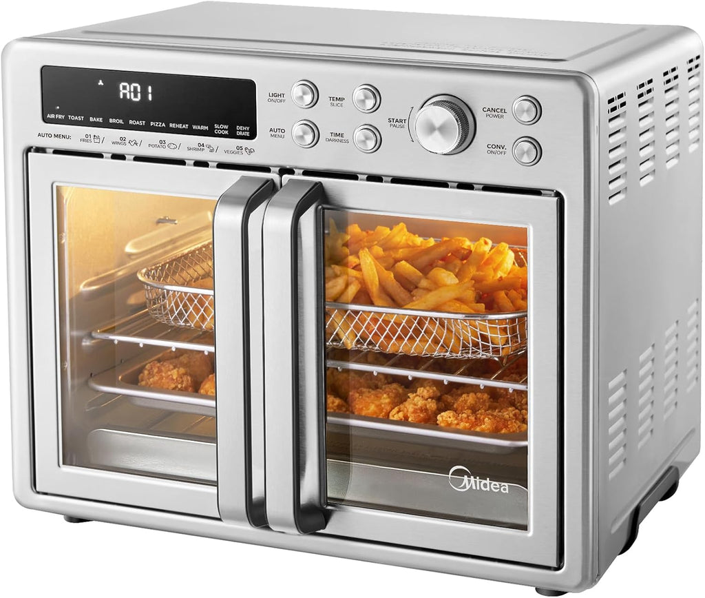 Midea Flexify French Door Toaster Oven Air Fryer Combo, 26.4 QT, Extra Large Air Fryer Countertop wourant