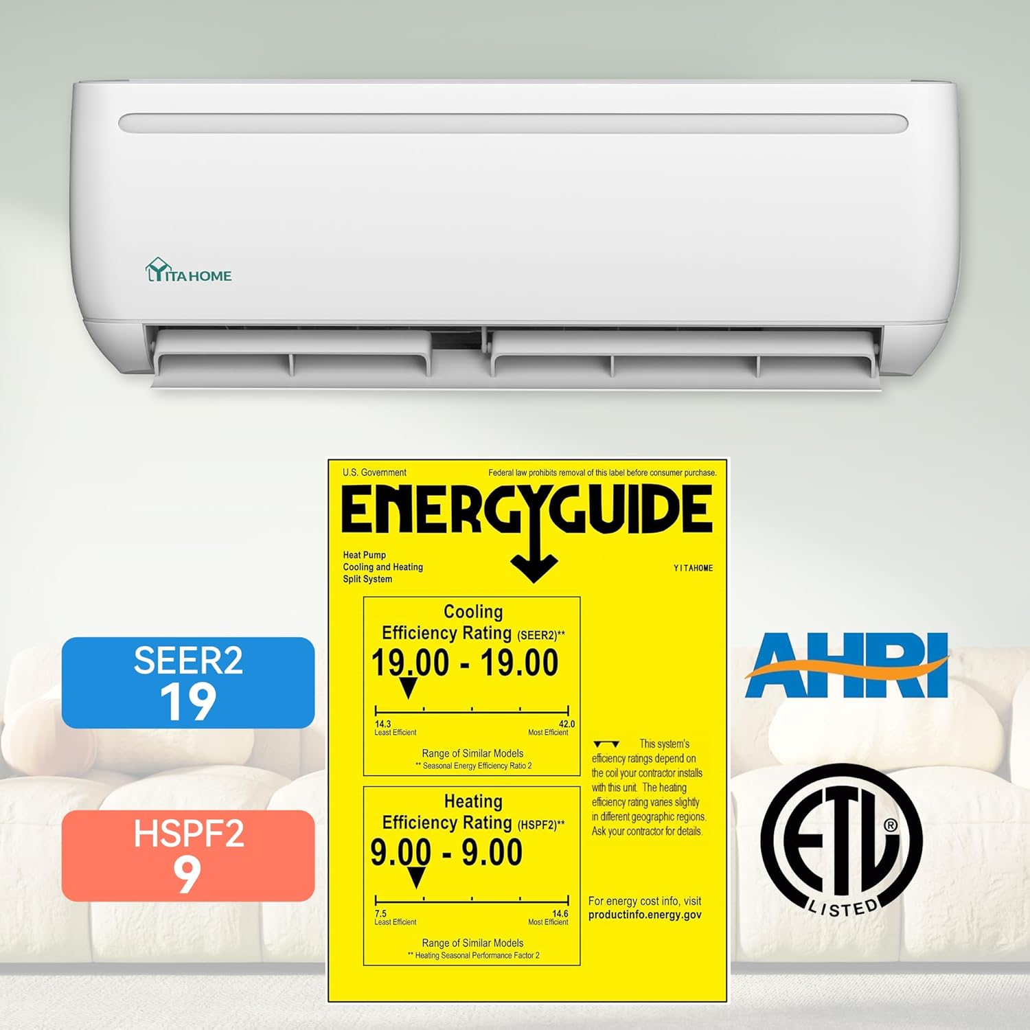 12000 BTU Mini Split Air Conditioner Heat Pump System, Wifi Enabled 20 SEER2 115V Inverter Ductless AC Cool Up to 750 Sq. Ft, Compatible with Alexa, Complete Installation Kit, White wourant