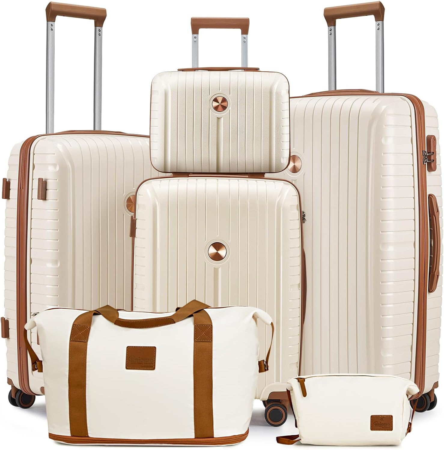 5-piece PP hardshell lightweight travel carry-on luggage set with dual spinner wheels and TSA lock wourant