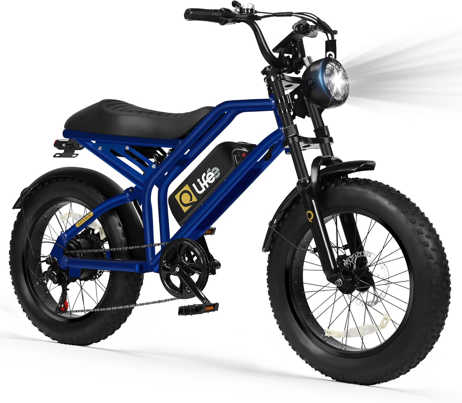 Qlife Electric Bike for Adults/Teens Spark-1500W Peak Motor 20" Fat Tires 28MPH(Unlock to 35MPH) Dirt Bike