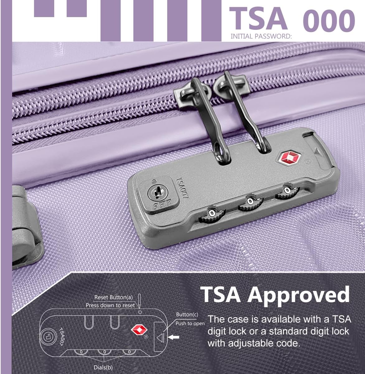 Luggage 6-piece hardshell expandable suitcase lightweight travel carry-on luggage set wourant