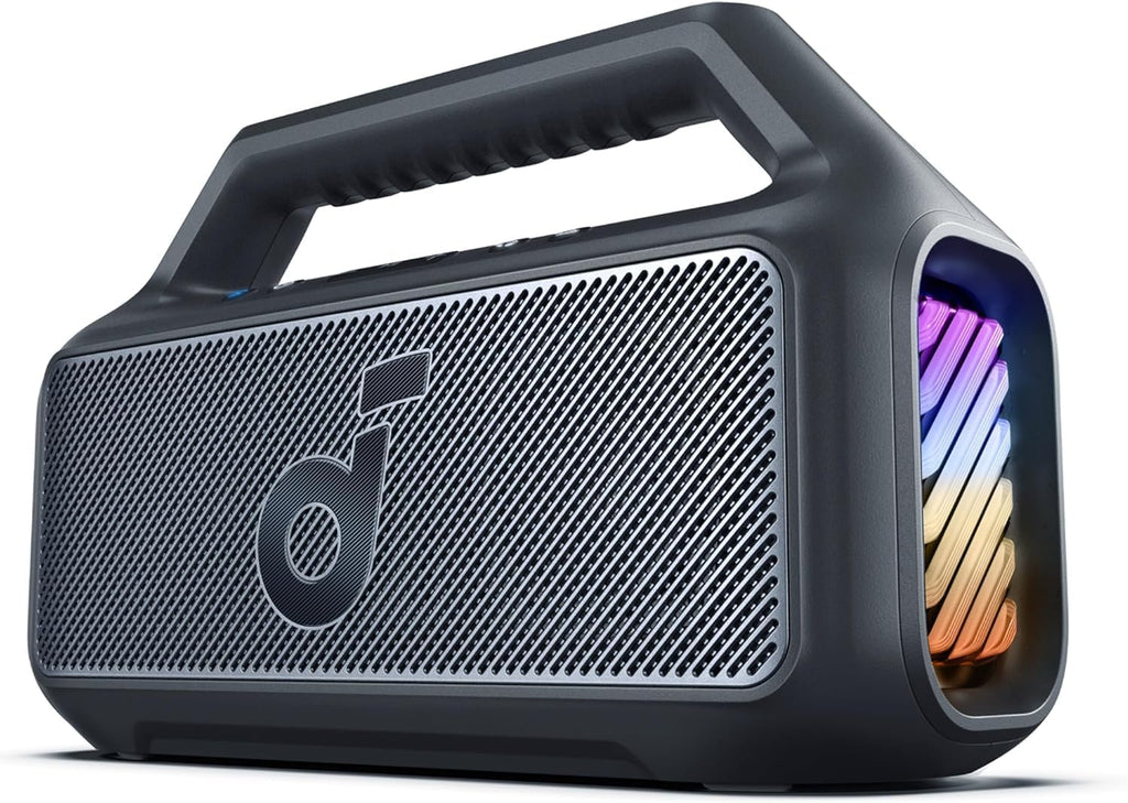 Outdoor Speaker, 80W, Subwoofer, BassUp 2.0, 24H Playtime, IPX7 Waterproof, Floatable, RGB Lights, USB-C, Custom EQ, Bluetooth 5.3, Portable for Camping, Beach, and Backyard wourant