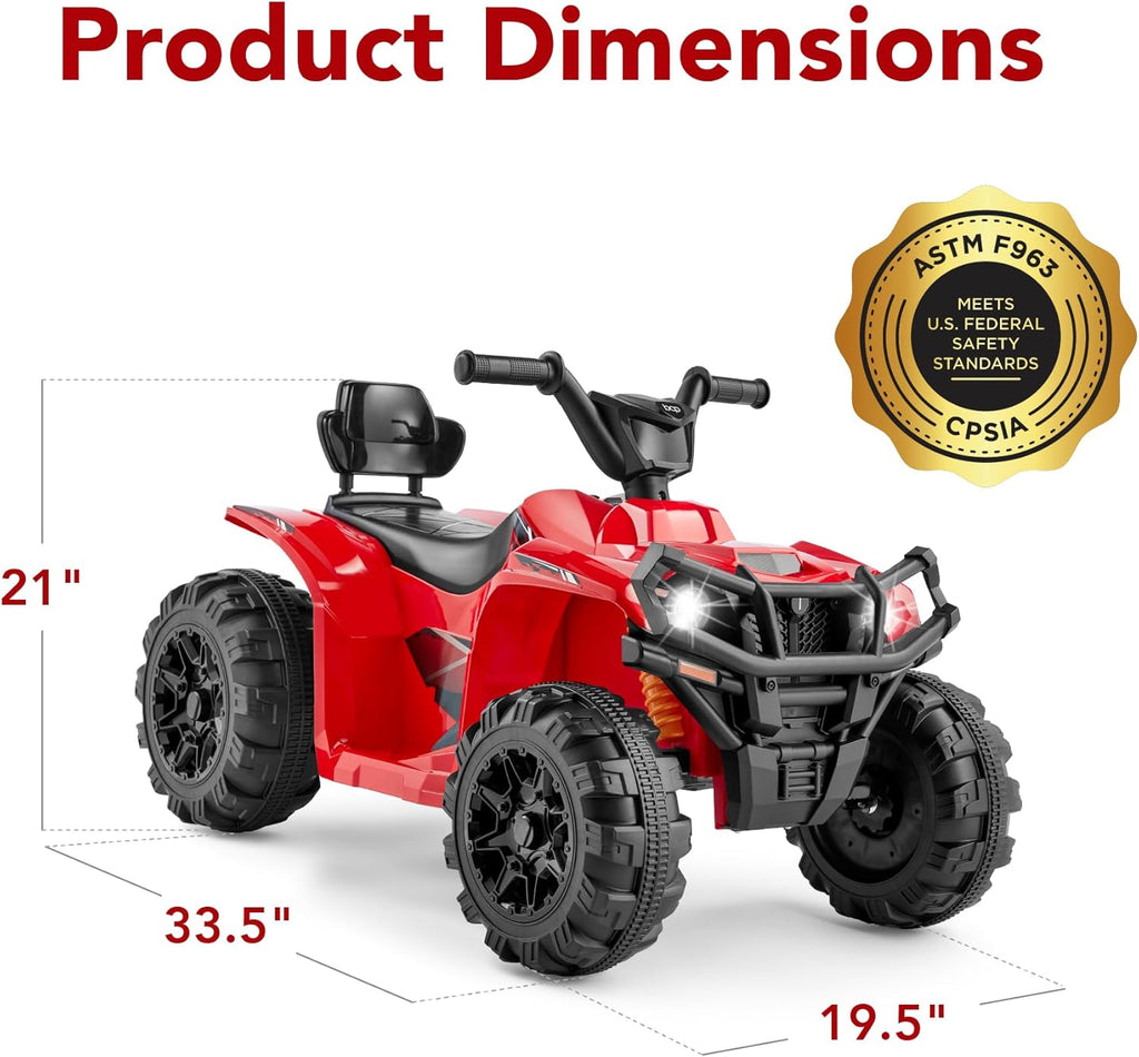 Best Choice Products 12V Kids Ride-On Electric ATV, 4-Wheeler Quad Car Toy w/Bluetooth Audio, 2.4mph Max Speed, Treaded Tires, LED Headlights, Radio wourant