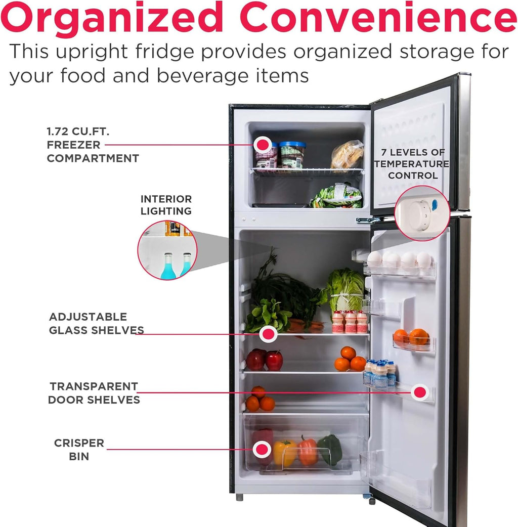 Frigidaire 2 Door Apartment Size Refrigerator Freezer Combo 7.5 cu ft Platinum Series Stainless wourant