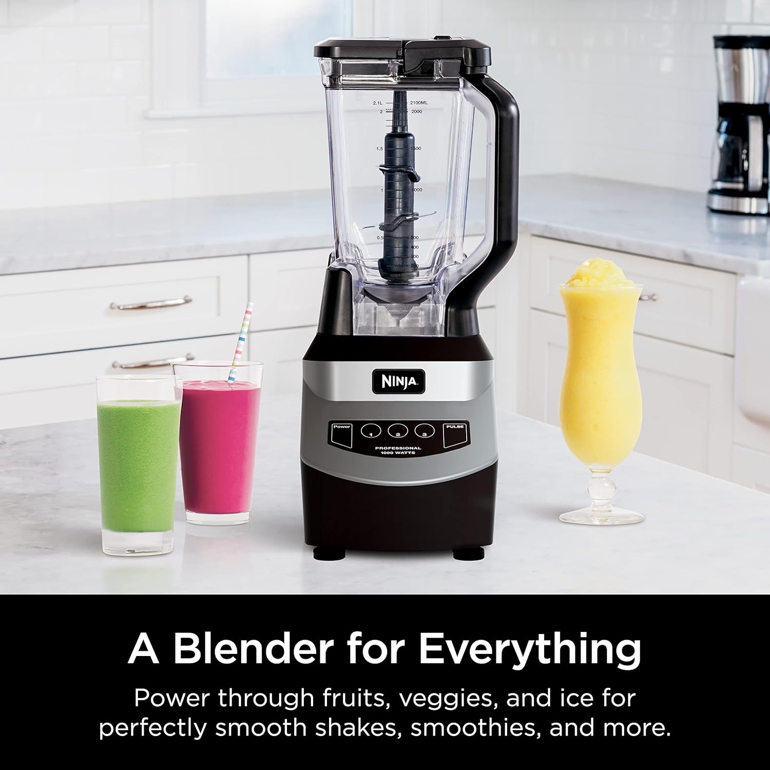 Ninja BL660 Professional Compact Smoothie and Food Processor Blender, 1100W, 3 Functions - Perfect for Frozen Drinks, Smoothies, Sauces, and More wourant