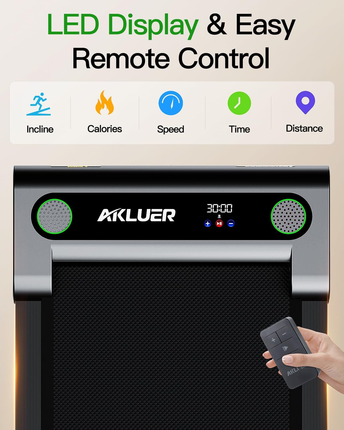 Akluer Inclined Home Treadmill 2.5 HP Small Under-Desk Treadmill with Remote Control and LED Display wourant