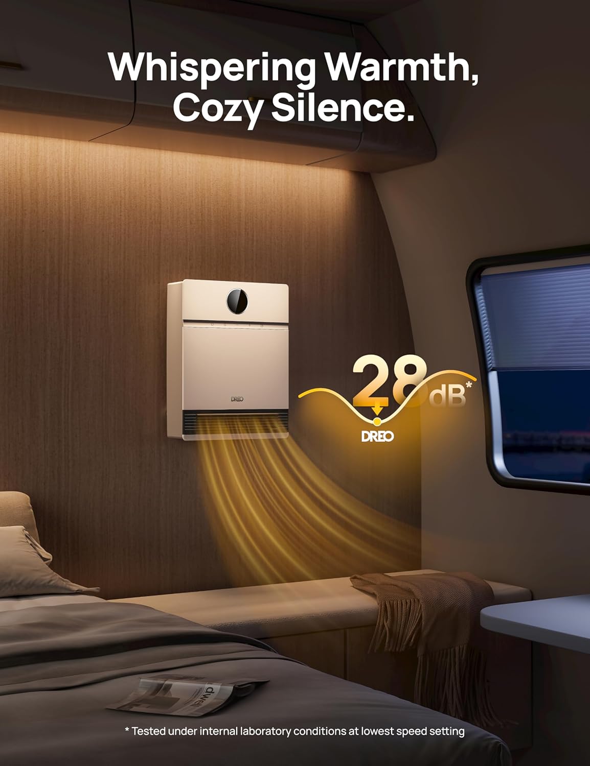 Dreo Smart Wall Heater, IP24 Electric PTC Space Heaters for Indoor Use, 30° Oscillation, Adjustable Thermostat, Remote Control, Works with Alexa, 24H Timer, Easy-mounted for Bedroom, Office, Home wourant