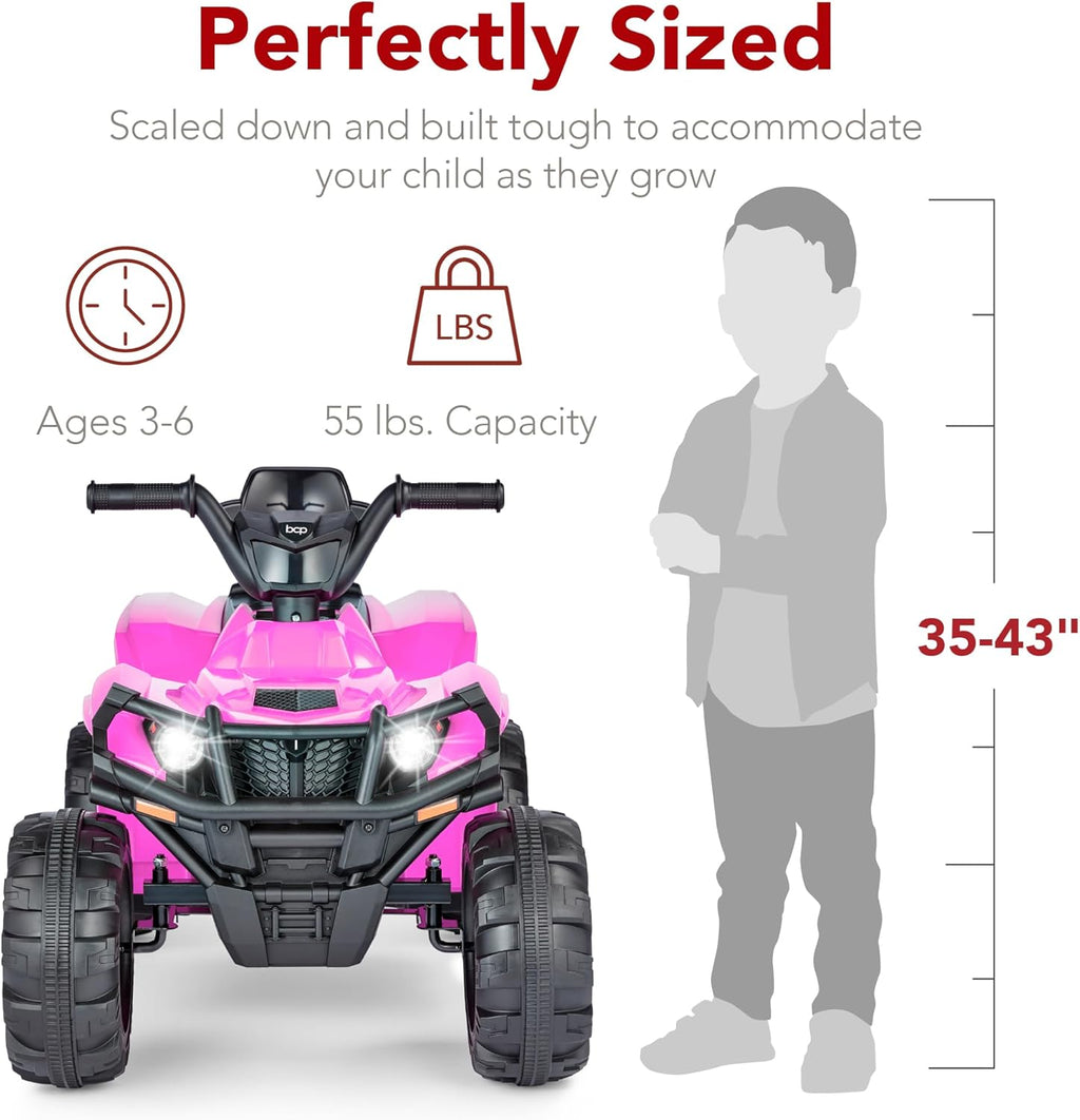 Best Choice Products 12V Kids Ride-On Electric ATV, 4-Wheeler Quad Car Toy w/Bluetooth Audio, 2.4mph Max Speed, Treaded Tires, LED Headlights, Radio wourant