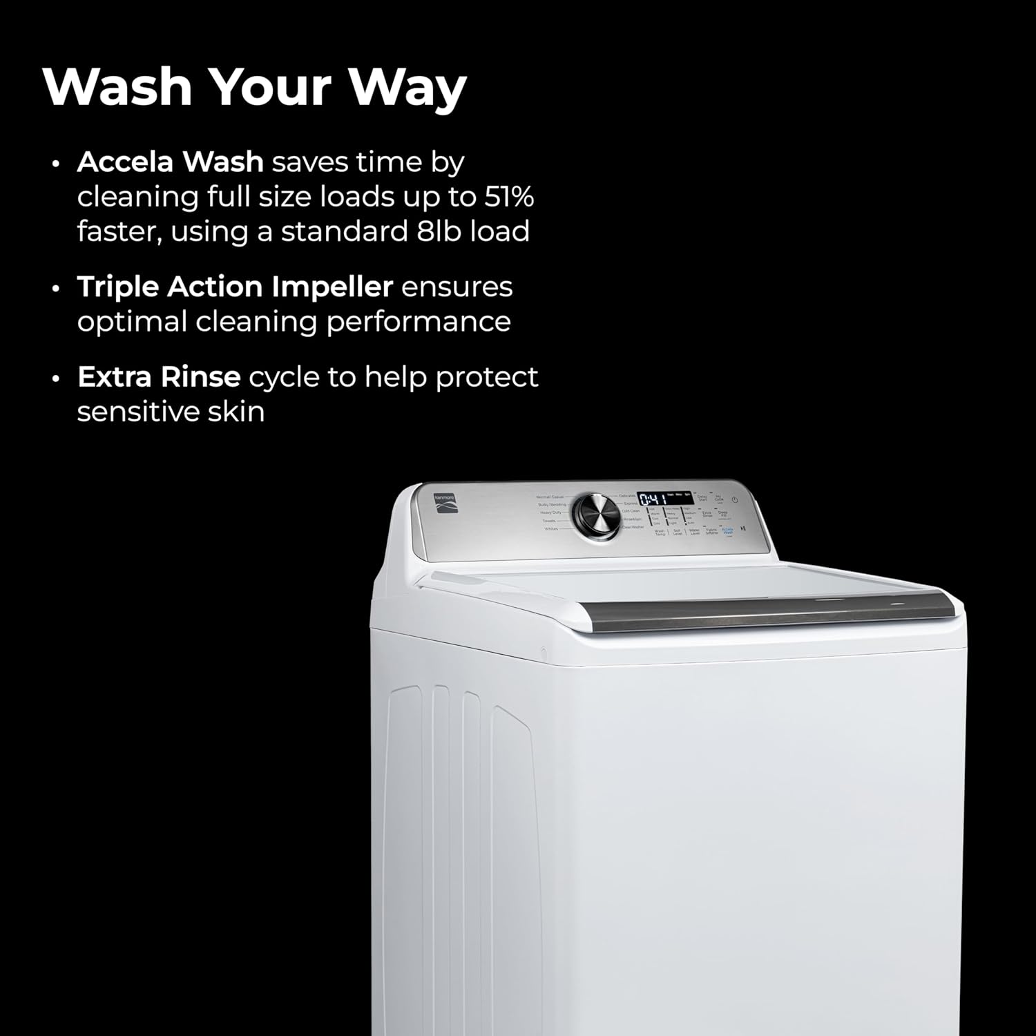 Kenmore 4.5 cu. ft. Top Load Washer with Triple Action Impeller for Tough Dirt Stains wourant
