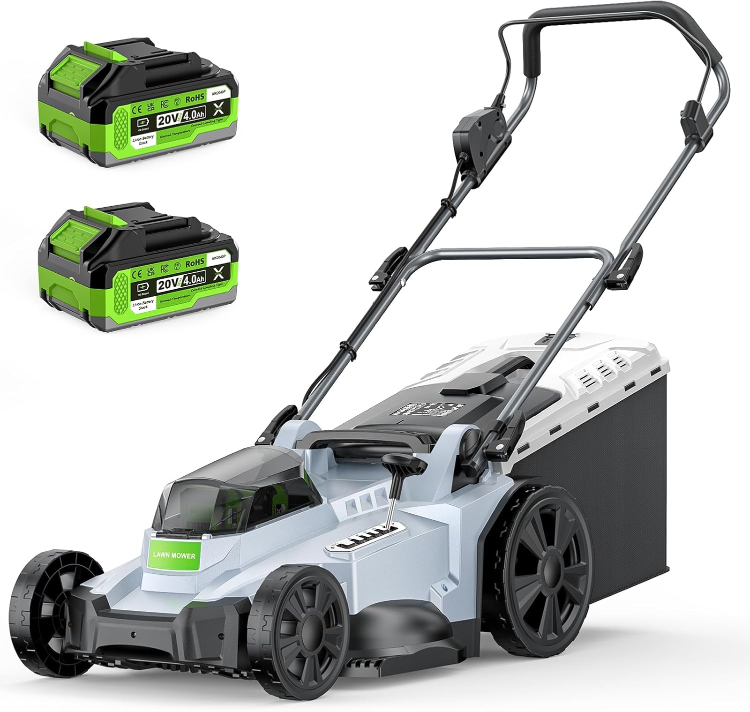 40V Cordless Lawn Mower, Electric Battery Powered 4.0Ah Walk Behind Lawnmower wourant