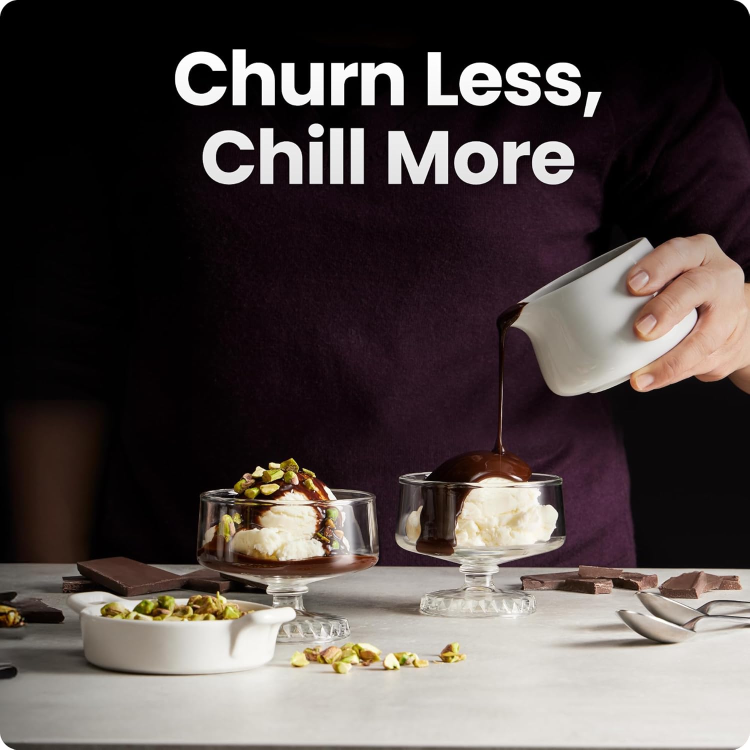 Iceman by Chefman Ice Cream Maker, No Pre-Freezing with Built-In Compressor, Makes Ice Cream, Froyo, Sorbet, Sherbet, Italian Ice, Frozen Yogurt, Digital Display w/ 3 Presets, 2 Pint Inserts Included woonhhop