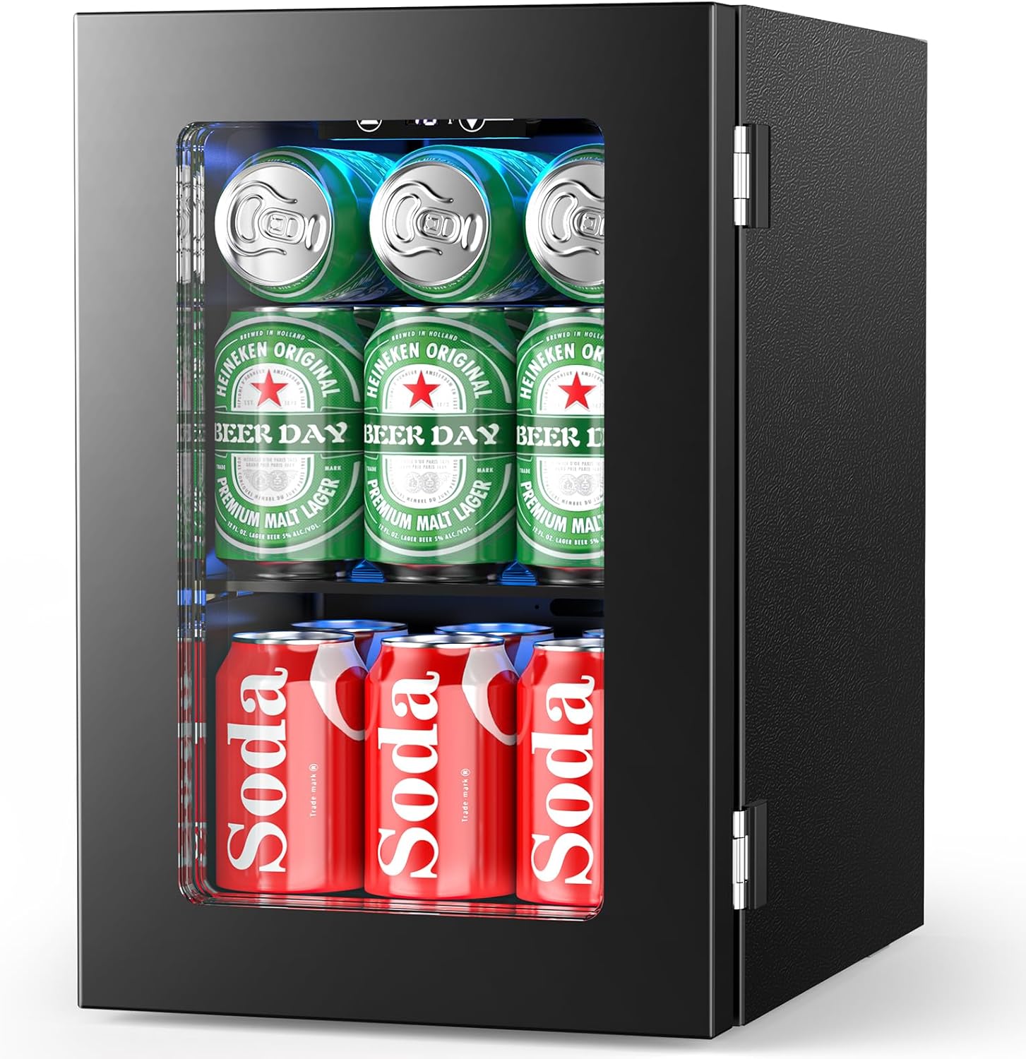 Electactic Mini Fridge 130 Can Beverage Refrigerator Cooler 3.2 Cu.Ft Drink Fridge wourant