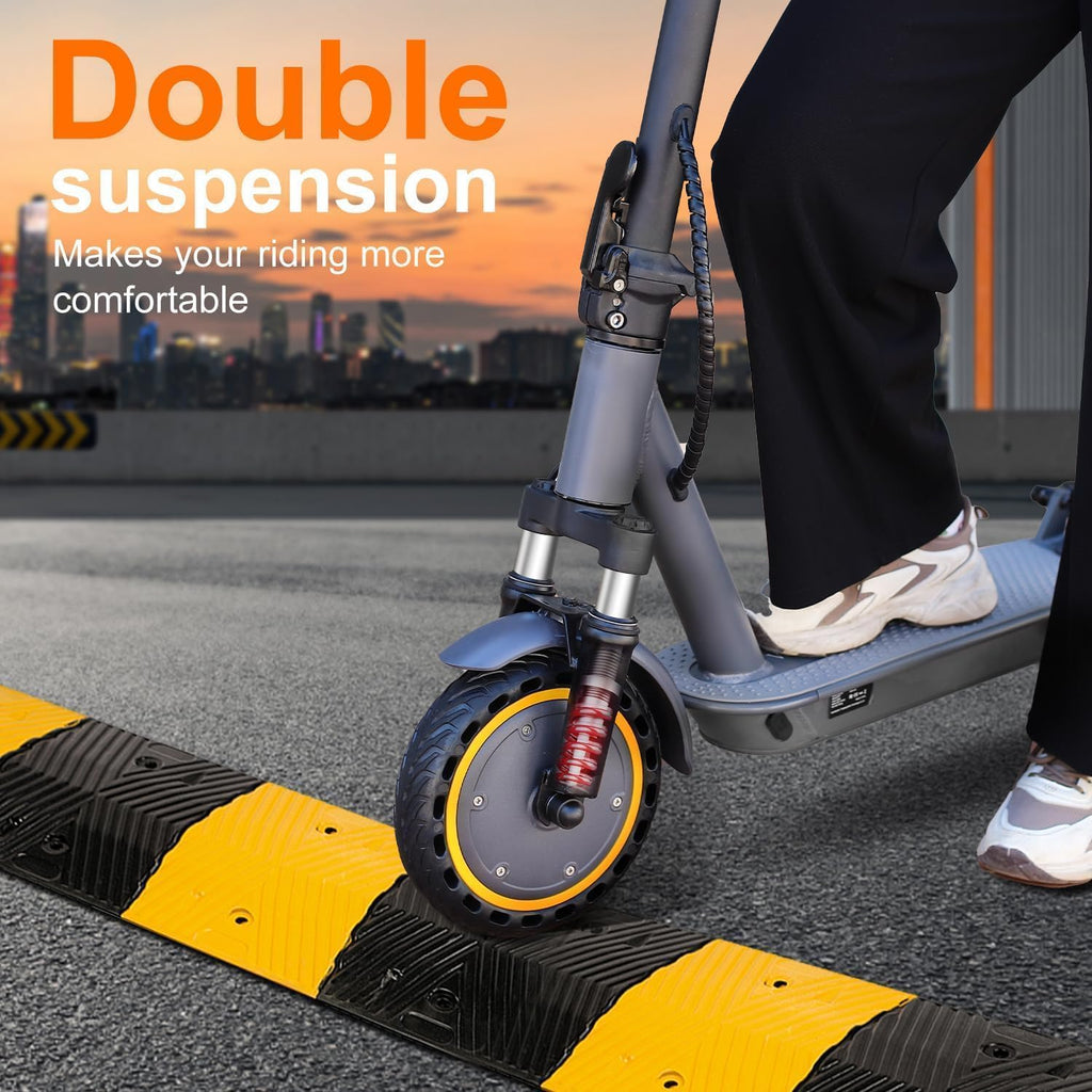 Electric Scooter, 350W/500W Powerful Motor, 8.5"/10" Solid Tires, 19/22Mph, 28/21/12 Miles Range,Dual Braking wourant