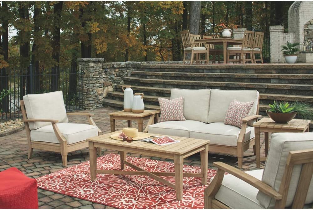 Coastal view outdoor terrace eucalyptus sofa wourant