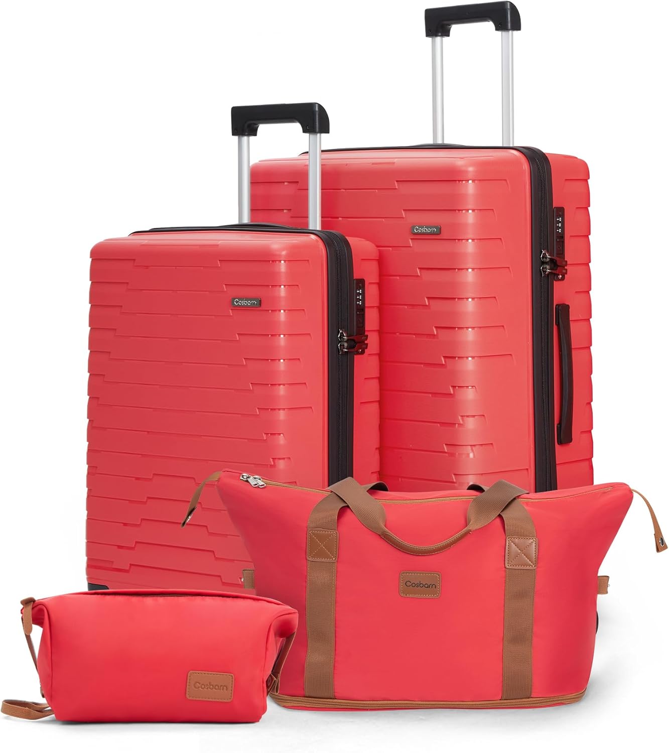 5-piece luggage set with wheels, ABS hardshell suitcase with spinner wheels wourant