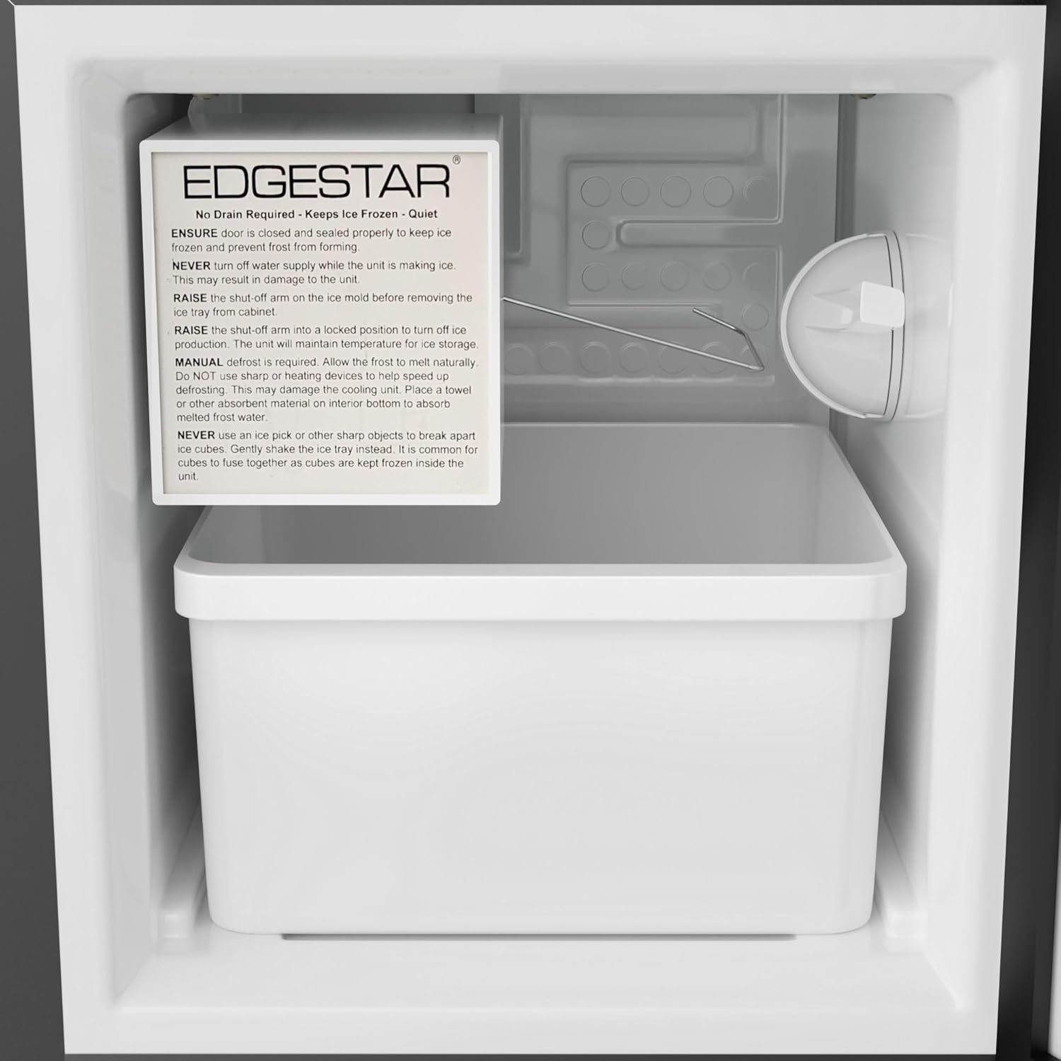 EdgeStar IB121 15 Inch Wide 12 Lbs. Capacity Built-In Ice Maker with 15 Lbs. Daily Ice Production - Stainless Steel wourant