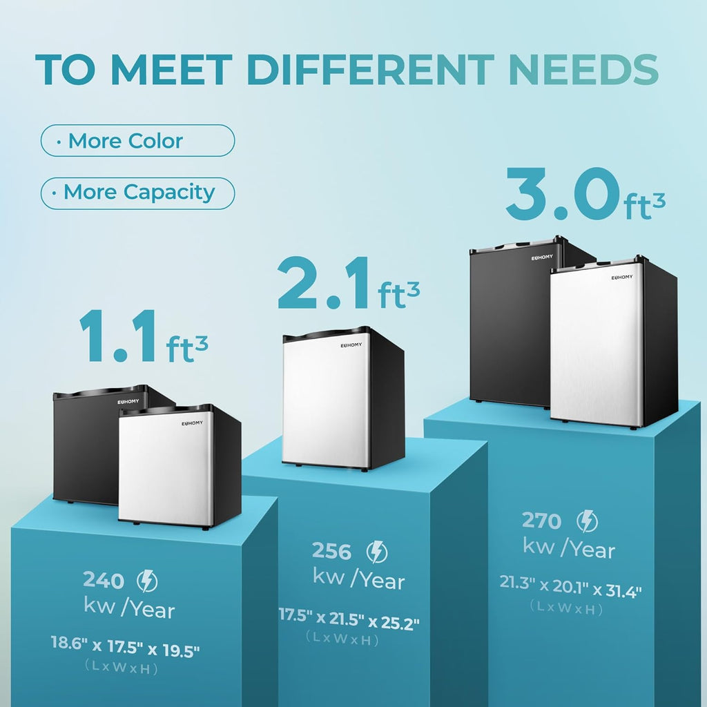 Upright freezer, 3.0Cubic Feet, Single Door Compact Mini Freezer with Reversible Door Small freezer for Home/Dorms/Apartment/Office wourant