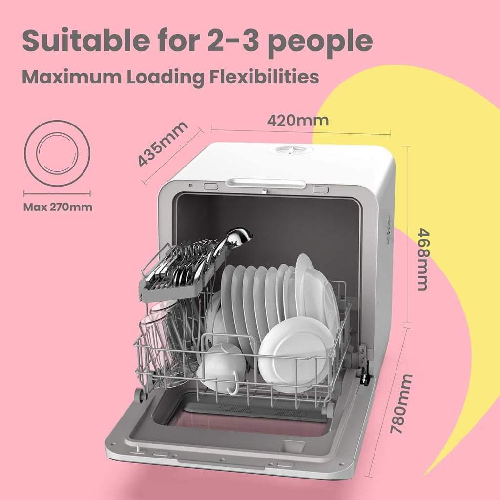 COMFEE' Portable Mini Dishwasher Countertop with 5L Built-in Water Tank for Apartments& RVs wourant